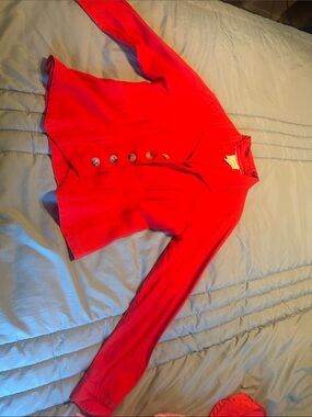 Anthropologie Maeve Bright Red Dress Top